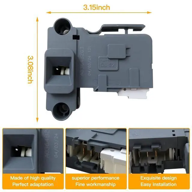 Alt view image 2 of 7 - Upgraded 5304514774 4839359 AP6329665 Washer Door Lock Switch for Frigidaire Electrolux ELFW7537AW0 EFLS628WTT00 ELFW7537AT0 ELFW7437AW0 EFLW427UIW2 ELFW7637AT0