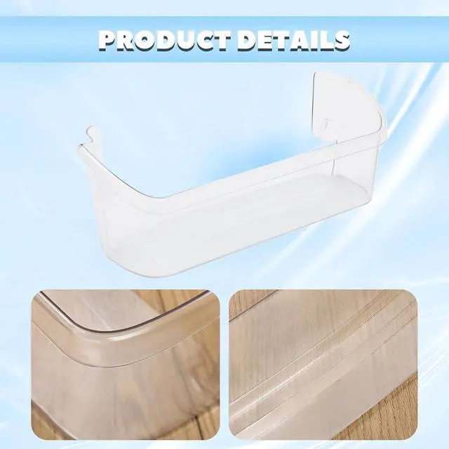 Alt view image 4 of 7 - 242126602 Refrigerator Door Bin Shelf Compatible with Frigidaire Refrigerator Freezer Bottom Door Bin Shelf Clear AP6278233 PS12364199 4547407 EAP12364199 Replacement only