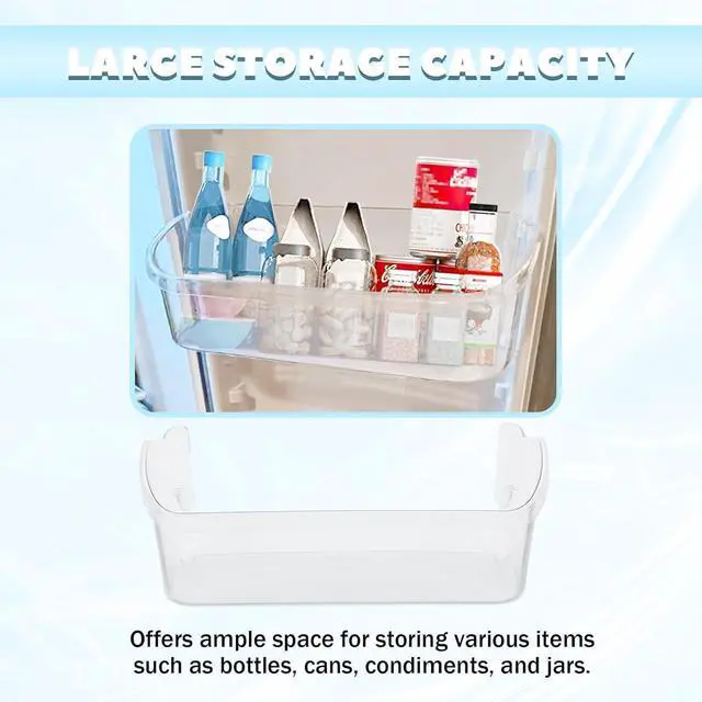 Alt view image 5 of 7 - 242126602 Refrigerator Door Bin Shelf Compatible with Frigidaire Refrigerator Freezer Bottom Door Bin Shelf Clear AP6278233 PS12364199 4547407 EAP12364199 Replacement only