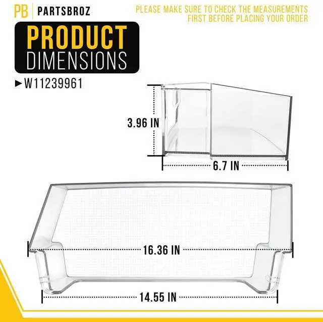 Alt view image 2 of 7 - Refrigerator Door Shelf Bin for Whirlpool WRS325SDHZ04