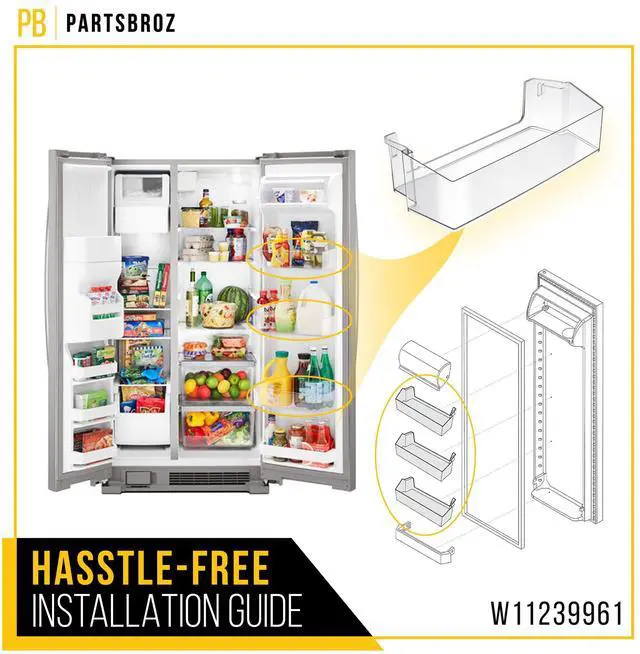Alt view image 6 of 7 - Refrigerator Door Shelf Bin for Whirlpool WRS325SDHZ04