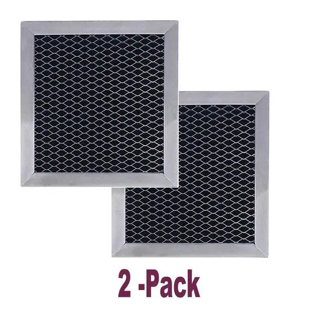 Alt view image 2 of 5 - 2-Pack Carbon Filter Replacement for Whirlpool 8206230A 5-1/8 x 5-3/8 x 3/8 Replaces 8206230, 8206230ARP, 1266639, PS1871363