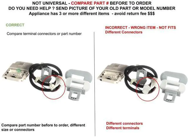 Alt view image 3 of 7 - WH08X32697, WH02X24399, WH08X32657 CKDX32657X compatible with GE Washer Lid Lock Service Kit fits old number WH08X32697, WH02X24399, WH08X32657