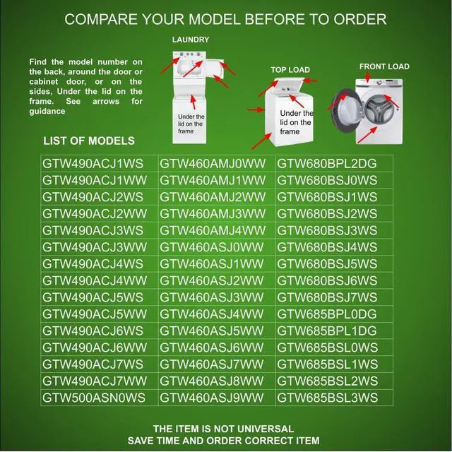 Alt view image 6 of 7 - WH08X32697, WH02X24399, WH08X32657 CKDX32657X compatible with GE Washer Lid Lock Service Kit fits old number WH08X32697, WH02X24399, WH08X32657
