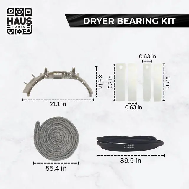 Alt view image 2 of 7 - WE49X20697 Dryer Bearing Kit for GE Dryer, Includes WE3M26, WE9M30, WE12M29, WE1M1067, WE1M504, Replaces PS9493092, WH00X5630