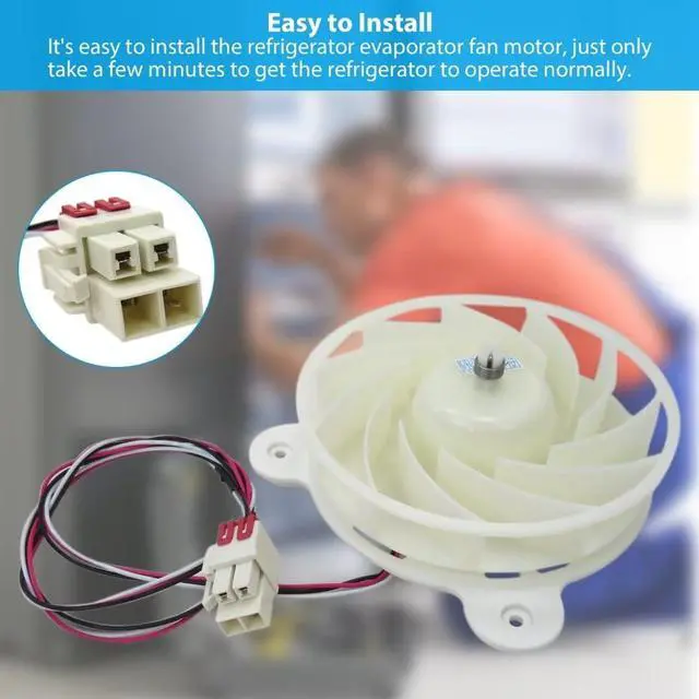 Alt view image 4 of 7 - DA31-00334C (AP6803162) Evaporator Fan Motor Replacement for Samsung Refrigerator RH25H5611SG/AA-01 RF23J9011SG/AA-00 RF23J9011SG/AA-01