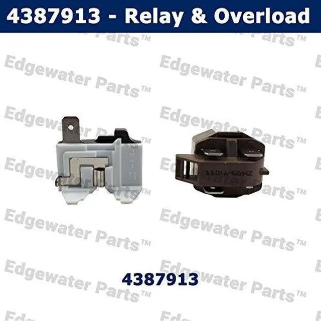 Alt view image 2 of 2 - 4387913 Refrigerator Compressor Relay and Overload Kit, Compatible with Whirlpool, Kenmore, Roper, KitchenAid, Estate, Inglis, and Crosley