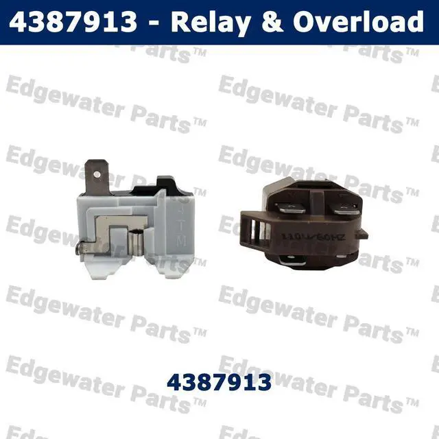 Main image of 4387913 Refrigerator Compressor Relay and Overload Kit, Compatible with Whirlpool, Kenmore, Roper, KitchenAid, Estate, Inglis, and Crosley