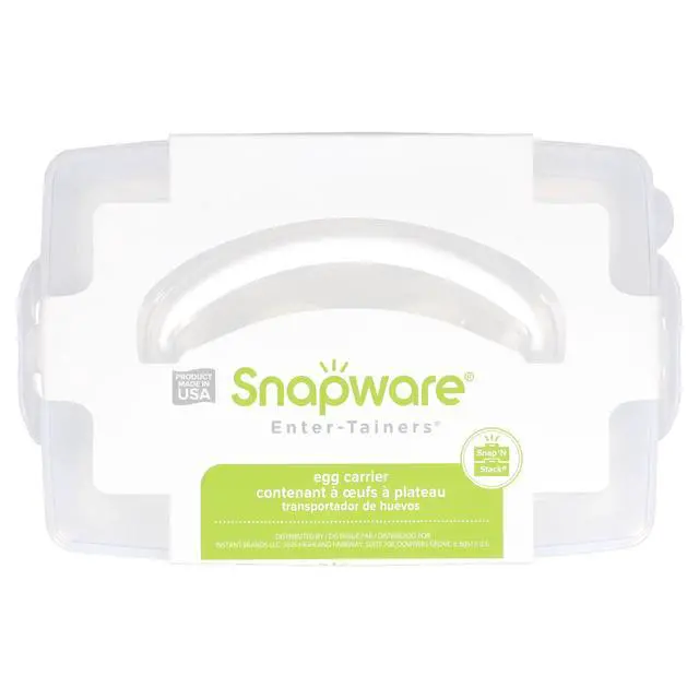 Alt view image 5 of 7 - 2-Layer Snap N Stack Deviled Egg Carrier with Handle - Made in USA | Stackable Two-Tier Design | Secure Latching Closure | Convenient Carry Handle | Ideal For Gatherings