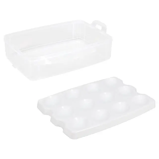 Alt view image 4 of 7 - 2-Layer Snap N Stack Deviled Egg Carrier with Handle - Made in USA | Stackable Two-Tier Design | Secure Latching Closure | Convenient Carry Handle | Ideal For Gatherings
