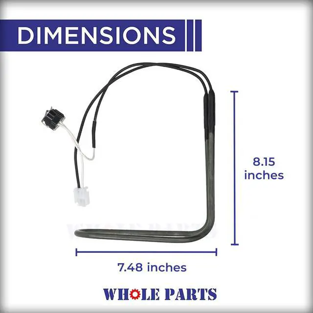 Alt view image 2 of 7 - Upgraded Refrigerator Defrost Heater Part# WP61006116 | Defrost Thermostat Assembly - Compatible with Select Admiral, Crosley, JennAir, Magic Chef, and Maytag Refrigerators
