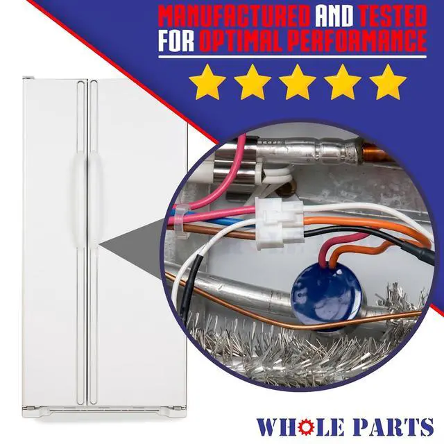 Alt view image 5 of 7 - Upgraded Refrigerator Defrost Heater Part# WP61006116 | Defrost Thermostat Assembly - Compatible with Select Admiral, Crosley, JennAir, Magic Chef, and Maytag Refrigerators