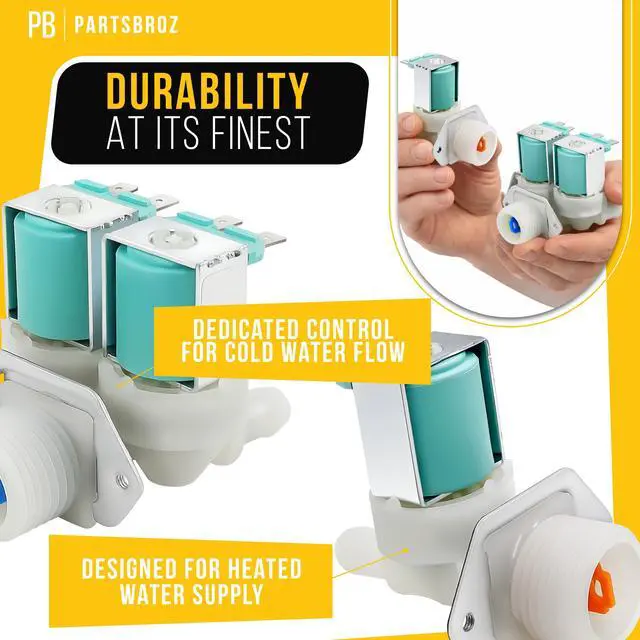 Alt view image 4 of 7 - Water Inlet Valve for Samsung WF363BTBEUF/A2 Washer Cold & Hot Water Inlet Valve Replacement