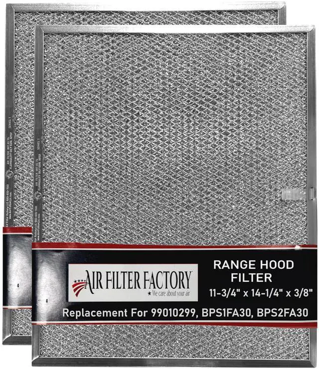 Main image of Grease Filter 99010299, BPS1FA30 Replacement For Broan Nutone Allure 30" Range Hood Aluminum Mesh BPS2FA30 11-3/4" X 14-1/4" X 3/8" Kitchen Exhaust Grease FIlters 2-Pack
