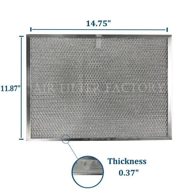 Alt view image 2 of 5 - Grease Filter 99010299, BPS1FA30 Replacement For Broan Nutone Allure 30" Range Hood Aluminum Mesh BPS2FA30 11-3/4" X 14-1/4" X 3/8" Kitchen Exhaust Grease FIlters 2-Pack