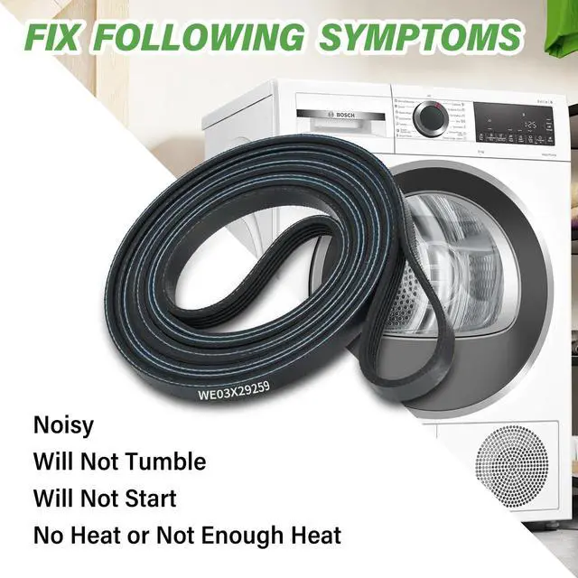 Alt view image 4 of 7 - WE03X29259 Dryer Drive Belt Compatible with GE Dryer, Replacement AP6985303 PS12749245 EAP12749245 254C1413P001