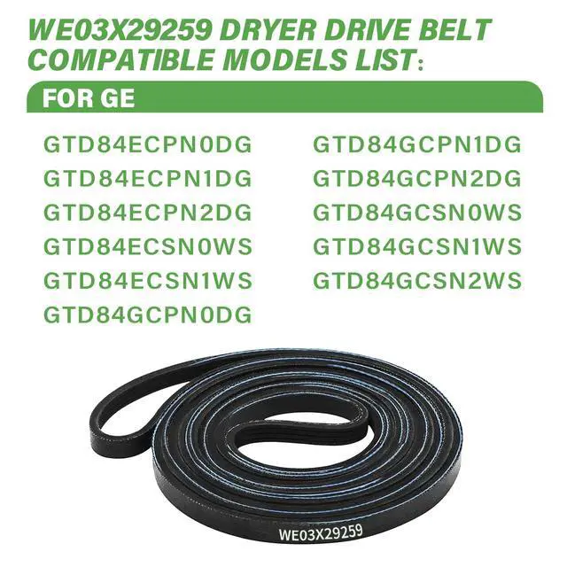 Alt view image 6 of 7 - WE03X29259 Dryer Drive Belt Compatible with GE Dryer, Replacement AP6985303 PS12749245 EAP12749245 254C1413P001