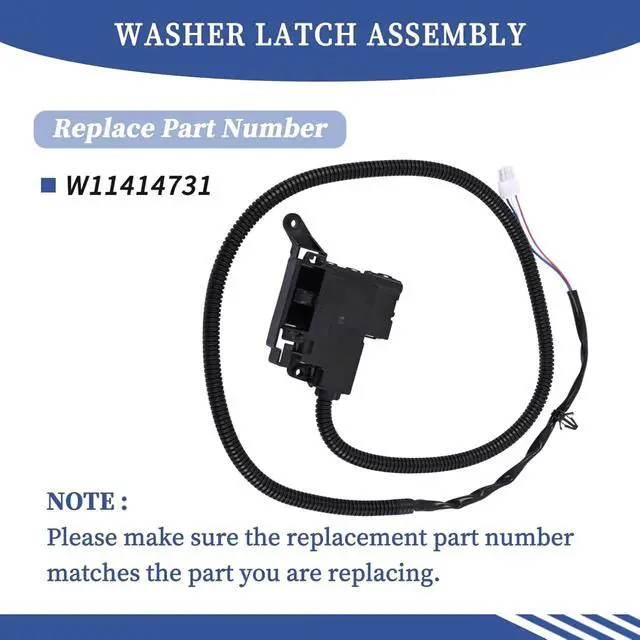 Alt view image 6 of 7 - Replacement Washer Lid Lock Latch Switch Cable Wiring Easy to Install for Whirlpool WTW5010LWO, WTW5010LW1, WTW5015LWO, WTW5015LW1