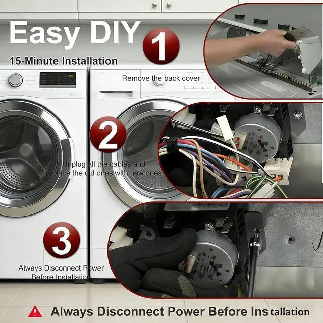Alt view image 7 of 7 - W11566735 W11685947 Dryer Timer Replacement, OEM Quality, Replaces 4981088 AP7215858 PS17216594 EAP17216594 PD00083293, Fits Maytag MED4500MW0 YMED4500MW0, NO KNOB Included