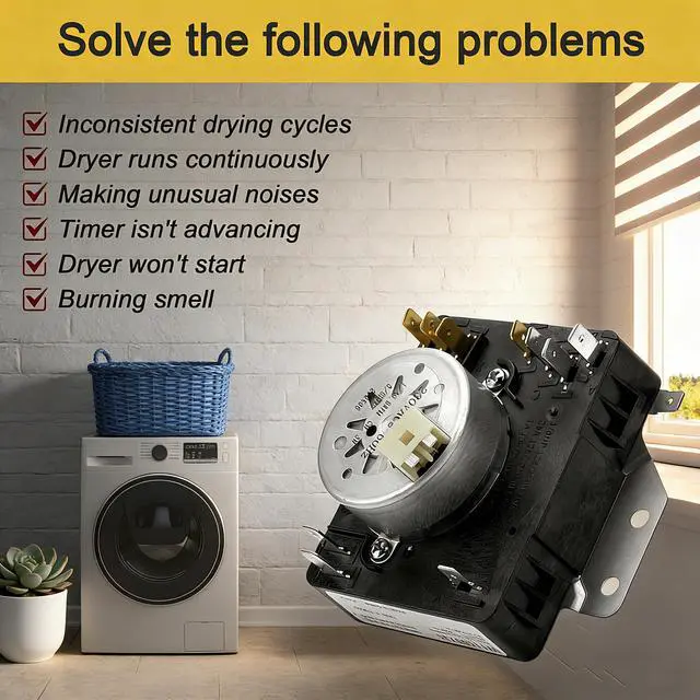 Alt view image 5 of 7 - W11566735 W11685947 Dryer Timer Replacement, OEM Quality, Replaces 4981088 AP7215858 PS17216594 EAP17216594 PD00083293, Fits Maytag MED4500MW0 YMED4500MW0, NO KNOB Included
