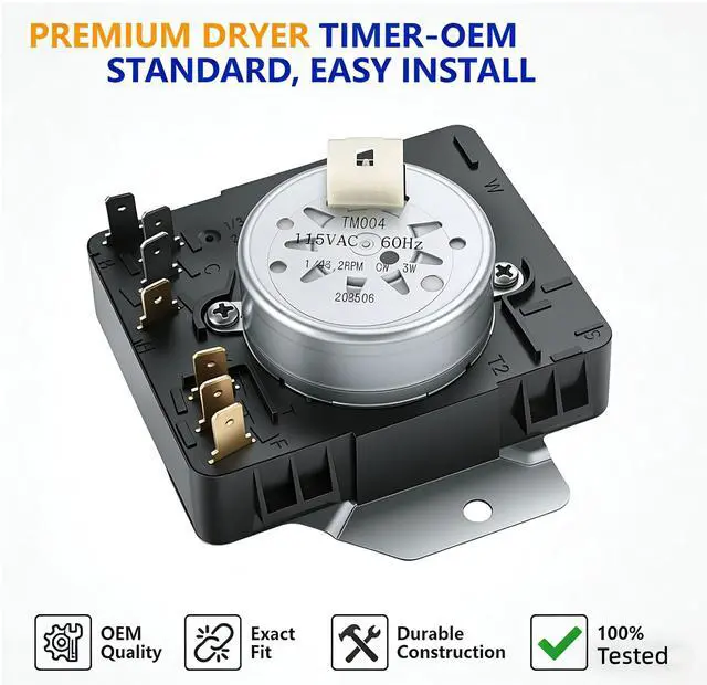 Alt view image 2 of 6 - W10185975 WPW10185975 Dryer Timer Replacement, Replaces W10185975D W10185975E, Compatible with Whirlpool WGD4700YQ1 WGD4890XQ0 WGD4890XQ1, Kenmore 11070022010 11071402311 11071402312
