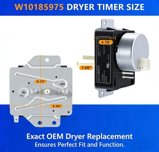 Alt view image 6 of 6 - W10185975 WPW10185975 Dryer Timer Replacement, Replaces W10185975D W10185975E, Compatible with Whirlpool WGD4700YQ1 WGD4890XQ0 WGD4890XQ1, Kenmore 11070022010 11071402311 11071402312