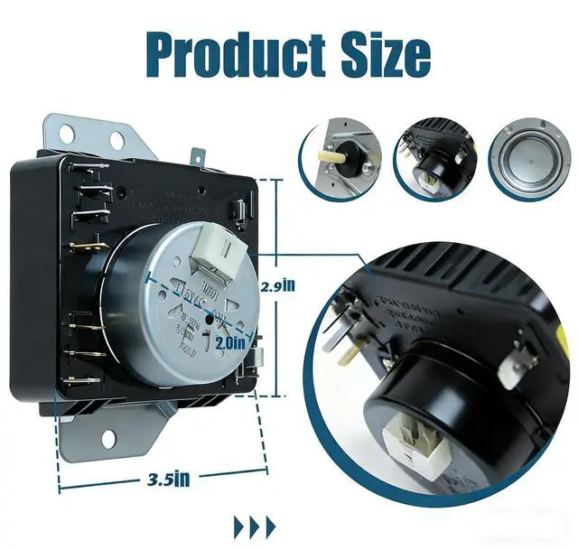 Alt view image 2 of 6 - W11566736 W11701755 Gas Dryer Timer,115VAC 60Hz Replacement for Whirlpool Maytag Dryer, Replaces 4982474 AP7225135 PS17629166 EAP17629166 28900542