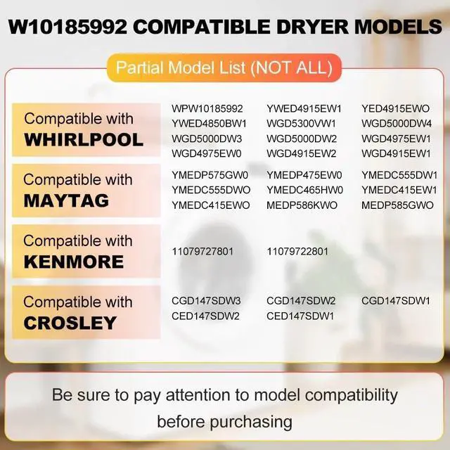 Alt view image 3 of 7 - W10185992 WPW10185992 Dryer Timer Replacement, Compatible with Whirlpool Maytag Kenmore Crosley Dryer, Replaces AP6016542 PS11749833 1481708 41809520B5,115VAC 60Hz, Knob NOT Included