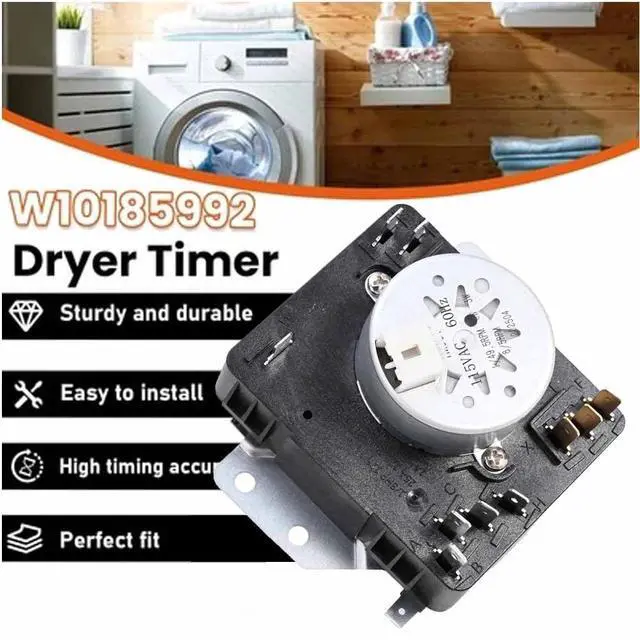 Alt view image 5 of 7 - W10185992 WPW10185992 Dryer Timer Replacement, Compatible with Whirlpool Maytag Kenmore Crosley Dryer, Replaces AP6016542 PS11749833 1481708 41809520B5,115VAC 60Hz, Knob NOT Included