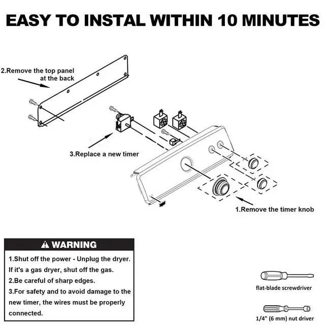 Alt view image 7 of 7 - W10185992 WPW10185992 Dryer Timer Replacement, Compatible with Whirlpool Maytag Kenmore Crosley Dryer, Replaces AP6016542 PS11749833 1481708 41809520B5,115VAC 60Hz, Knob NOT Included