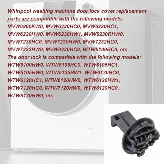 Alt view image 5 of 6 - W11457841 Washer Lid Strike, Door Lock Replacement Part fit for Whirlpool Washing Machine & Dryer, fit for W11091027, 4959179, AP6987306, PS16218028, EAP16218028, PD00061788
