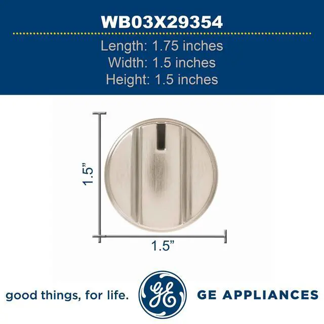 Alt view image 5 of 5 - GE WB03X29354 Range Surface Burner Knob (Stainless Steel)