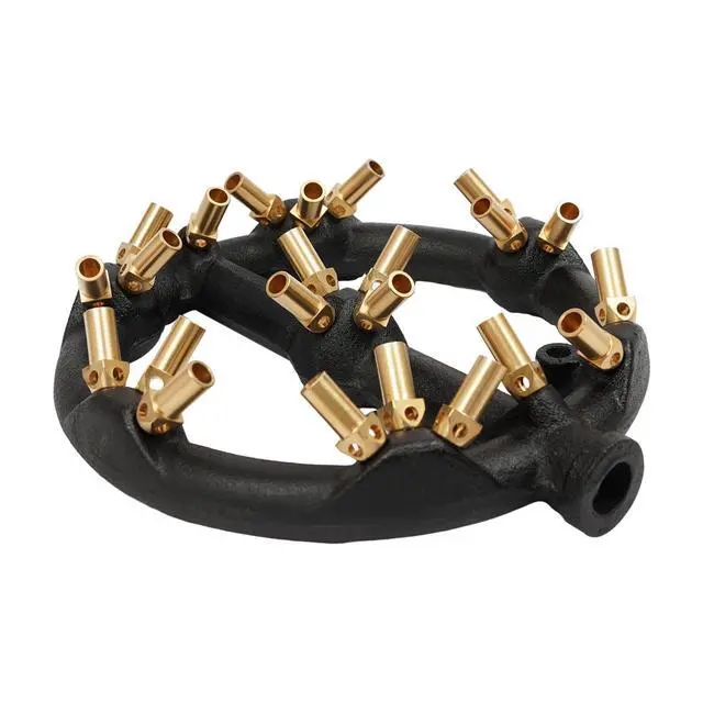 Alt view image 4 of 7 - Heavy-Duty Natural Gas Jet Burner 10/20/23/32 Tips, Cast Iron & Brass Wok Stove with Sand Light Finish, Commercial-Grade Burner Replacement (23 Tips)