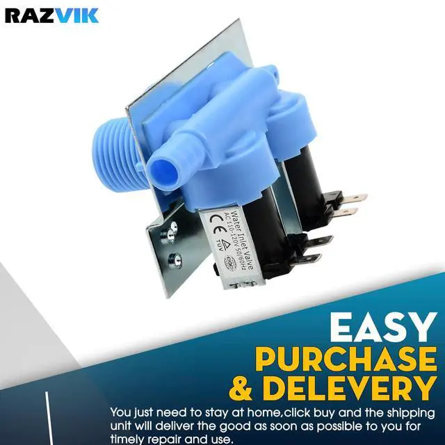 Alt view image 4 of 5 - Water Inlet Valve Replacement For Kenmore 110.26752502 110.82874120 110.28802890 110.26422500 110.28803890 110.26722693 110.82881100 110.29882891 110.92581220 110.92273100 110.26292692 Washing Machine