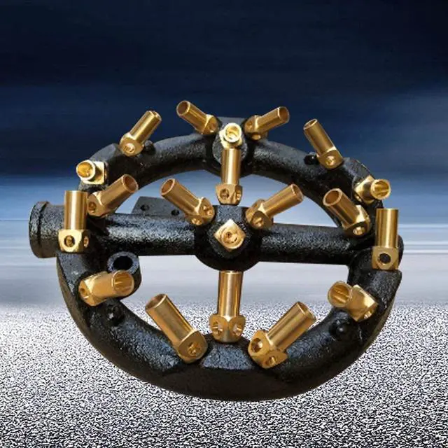 Alt view image 4 of 5 - Heavy-Duty Natural Gas Jet Burner 10/20/23/32 Tips, Cast Iron & Brass Wok Stove with Sand Light Finish, Commercial-Grade Burner Replacement (20 Tips)