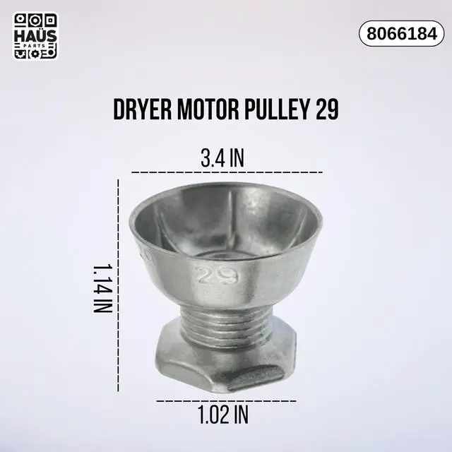 Alt view image 2 of 6 - 8066184 Dryer Motor Pulley Compatible with Whirlpool, Kenmore, Maytag, Amana Replaces WP8066184 W10402909 W10290531 W10290525 W10299847 8578565 (10-PACK)