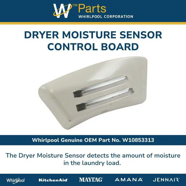 Alt view image 4 of 6 - Whirlpool W10853313 Genuine OEM Dryer Moisture Sensor Control Board Replacement Part - Replaces W10681051