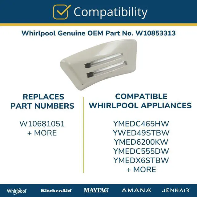 Alt view image 5 of 6 - Whirlpool W10853313 Genuine OEM Dryer Moisture Sensor Control Board Replacement Part - Replaces W10681051