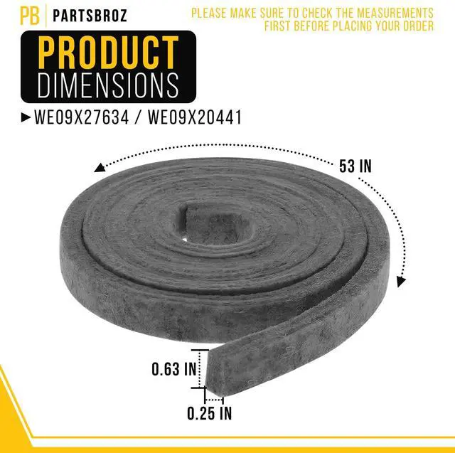 Alt view image 2 of 7 - Dryer Lower Drum Felt Seal for General Electric GE GTDP490ED3WS