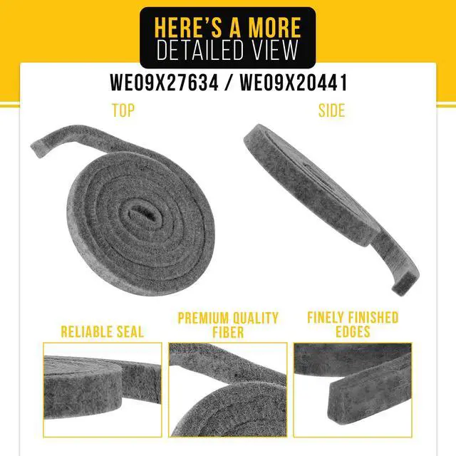 Alt view image 3 of 7 - Dryer Lower Drum Felt Seal for General Electric GE GTDP490ED3WS