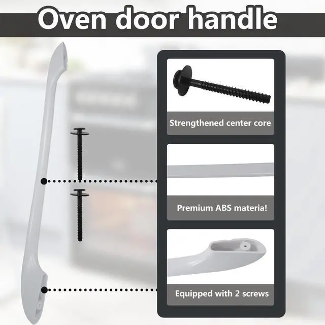 Alt view image 4 of 5 - Updated 316443601,AP3906094,1157492 Range Oven Stove Door Handle Fit for Frigidaire Kenmore Electrolux 790.78629406 790.78632602 790.78639600 790.78639601 790.78639602 790.78639603(White)
