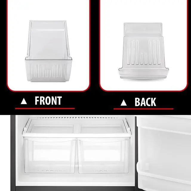 Alt view image 3 of 7 - Crisper Drawer Pan 1PC Compatible with Frigidaire, Kenmore, Crosley, Westinghouse, Gibson, Kelvinator | 240337103, PS429854, 240337107, 240337102, 240337108, 891037 Clear