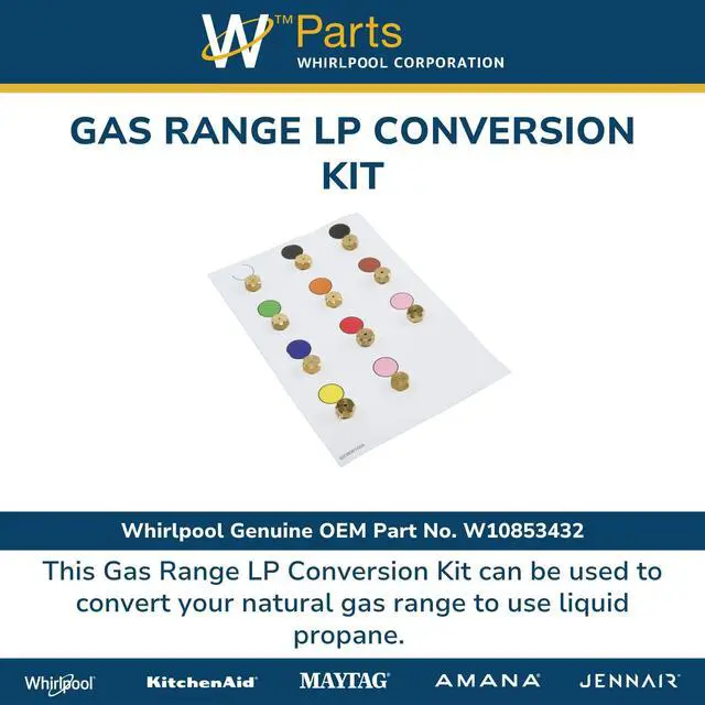 Alt view image 4 of 6 - Whirlpool W10853432 Genuine OEM Gas Range LP Conversion Kit Replacement Part - Replaces W10676662