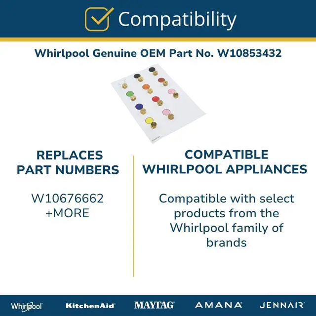 Alt view image 5 of 6 - Whirlpool W10853432 Genuine OEM Gas Range LP Conversion Kit Replacement Part - Replaces W10676662