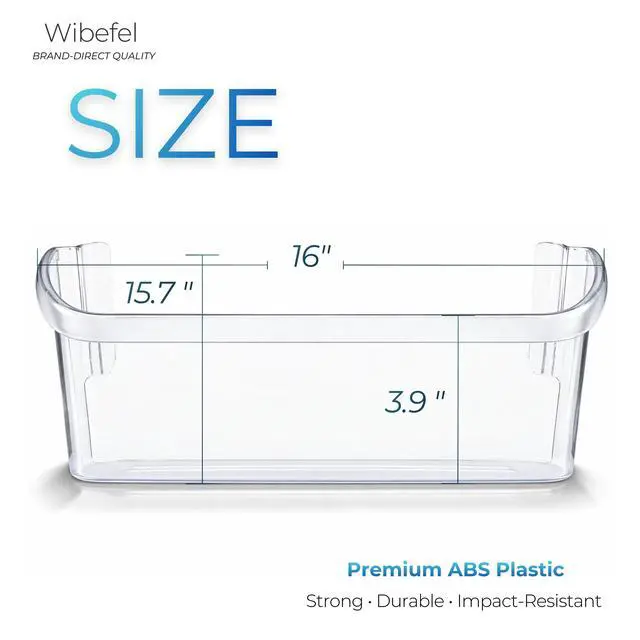 Alt view image 2 of 7 - Bottom Clear Refrigerator Door Shelf Bin Fits Frigidaire FGSS2635TF8 FGSS2635TF7 FGSS2635TF9 FGSS2635TFA FGSS2635TP8 FGSS2635TP4 FGSS2635TP5 FGSS2635TP6 FGSS2635TFB FGSS2635TP7, Side Rack Bin