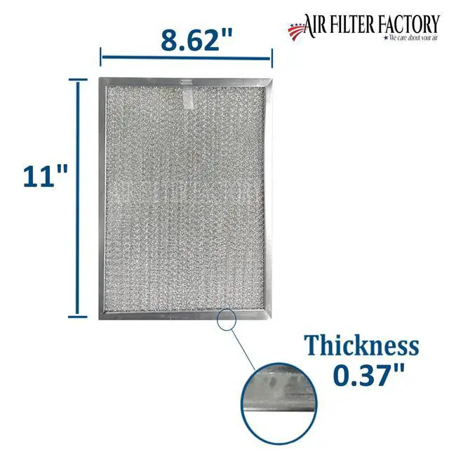 Alt view image 3 of 6 - BP5 Grease Filter Replacement For Broan Nutone Kitchen Exhaust Range Hood 8-5/8" X 11" X 3/8" 2-Pack