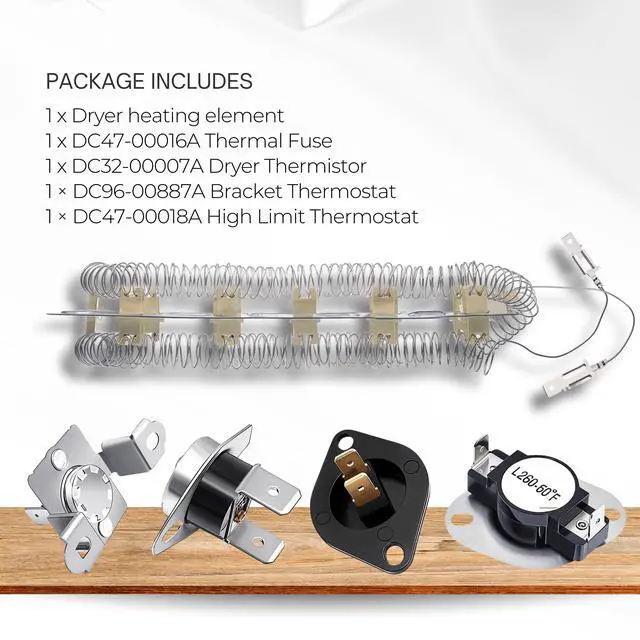 Alt view image 3 of 7 - Dryer Heating Element Kit Compatible with Kenmore 402.89032010 402.89032011 402.89032012 fits Maytag MDE6700AYW MDE6700AZW MDE9700AYW MDG6700AWM MDG6700AWW