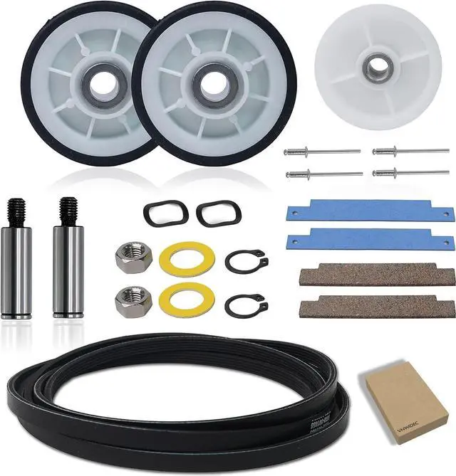 Main image of Dryer Drum Support Roller Kit for Crosley MDE2500AYW CDE4205AYJ CDE4205AYW | Fits Crosley CDE4205AZJ, CDE4205AZW, CDG4205AWJ, CDG4205AWW