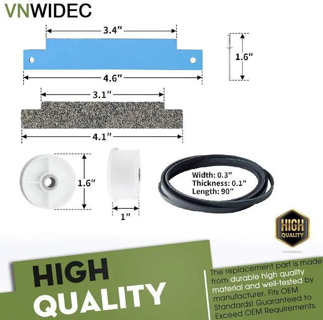 Alt view image 3 of 5 - Dryer Drum Support Roller Kit for Crosley MDE2500AYW CDE4205AYJ CDE4205AYW | Fits Crosley CDE4205AZJ, CDE4205AZW, CDG4205AWJ, CDG4205AWW