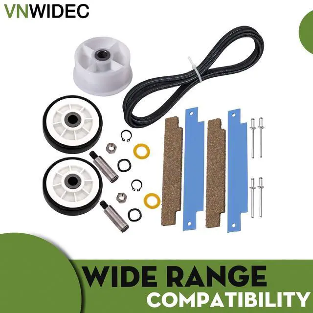 Alt view image 4 of 5 - Dryer Drum Support Roller Kit for Crosley MDE2500AYW CDE4205AYJ CDE4205AYW | Fits Crosley CDE4205AZJ, CDE4205AZW, CDG4205AWJ, CDG4205AWW